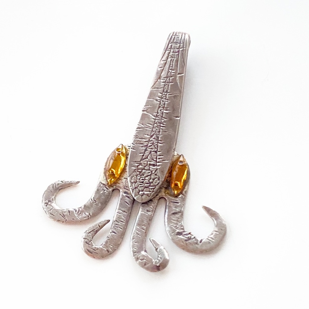 Mid-Century Bent Fork Octopus Pendant